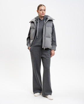 MooRER FUENTE gray down vest made of wool and cashmere FUENTELS9