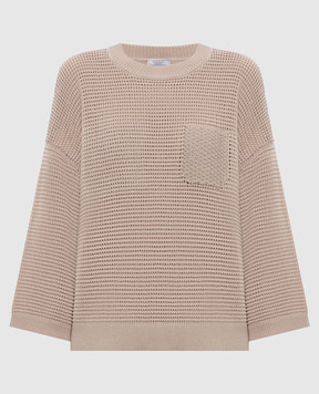 Peserico Beige jumper with monil chain A99076F059312B
