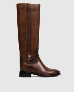 Santoni Brown leather boots WSHM71084BJ2NDYL