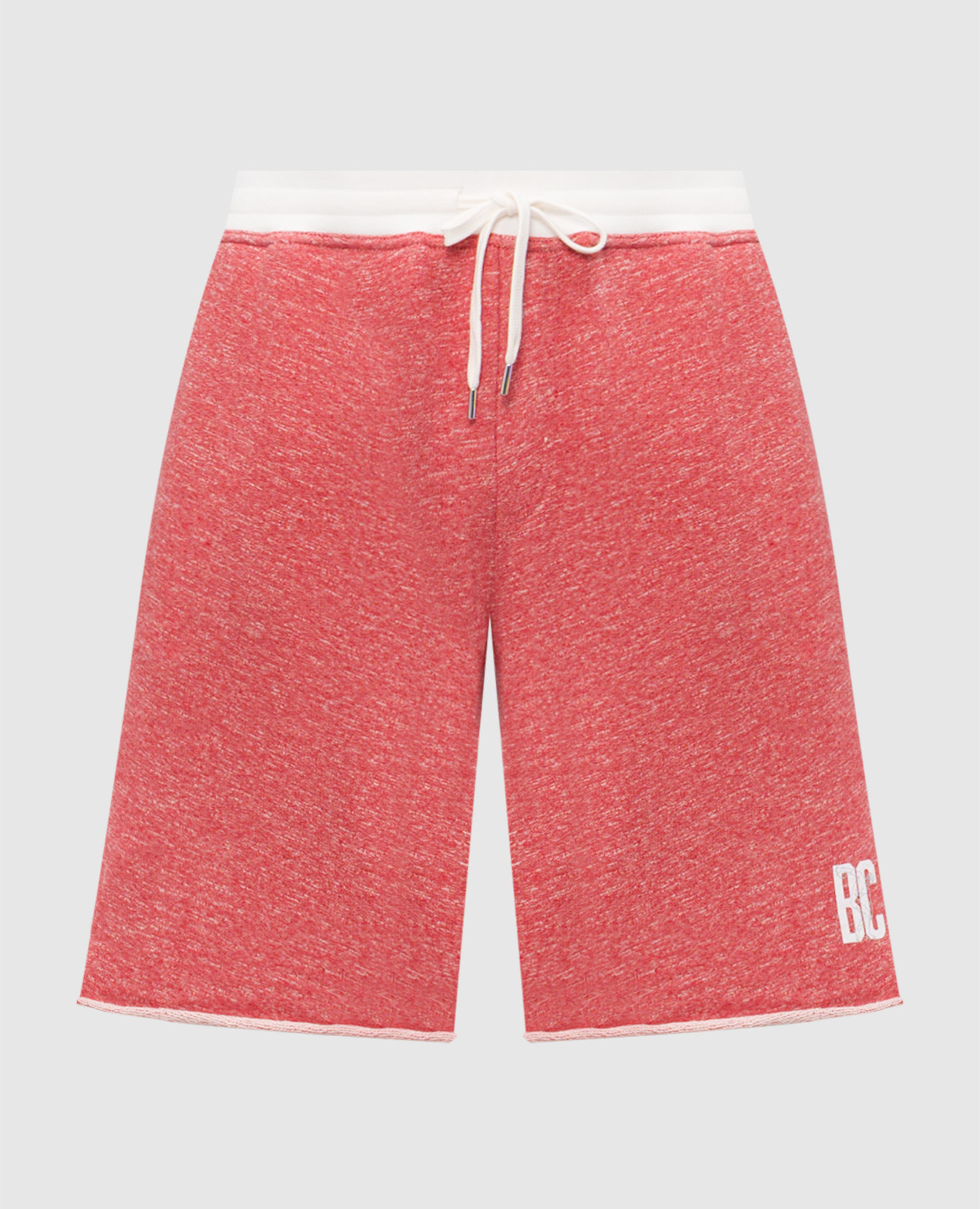 Red shorts with monogram logo print