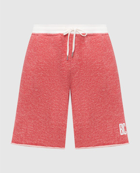 Brunello Cucinelli Red shorts with monogram logo print MR8313375G