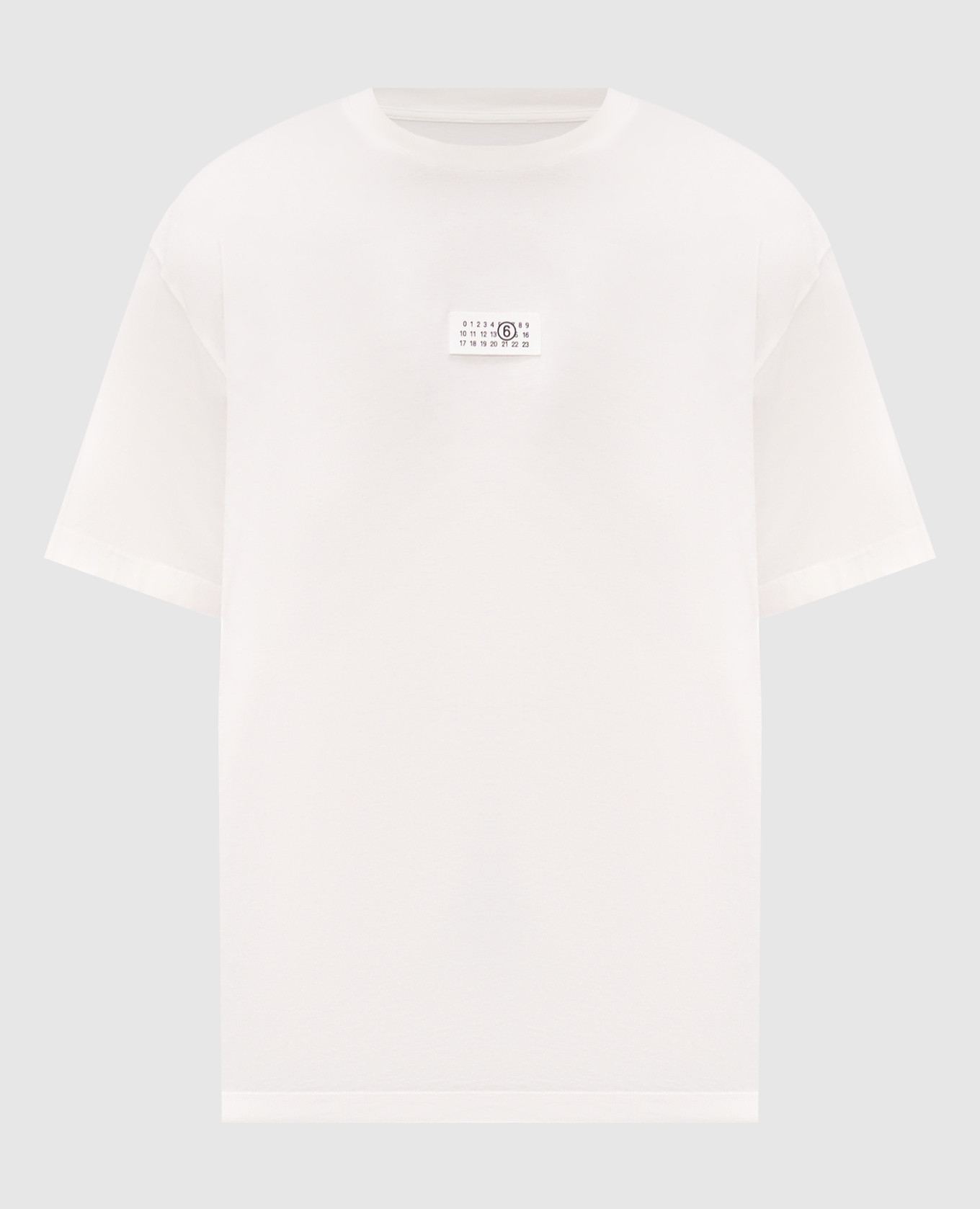White T-shirt with a patch