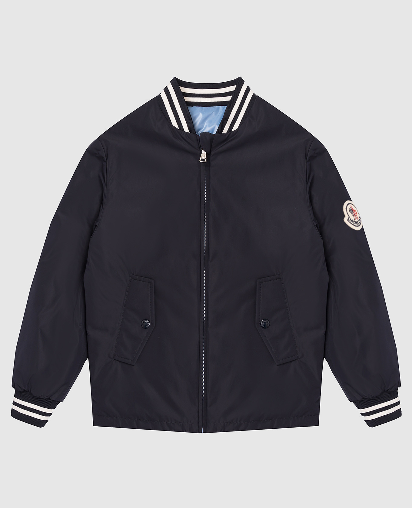 Cemal children's blue reversible down bomber jacket
