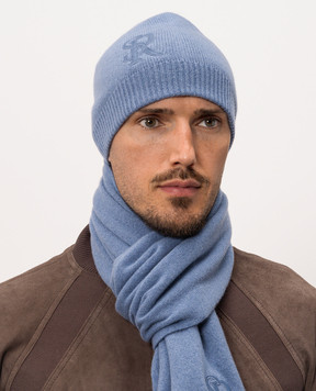 Stefano Ricci Blue cashmere hat K606040CUFF26305