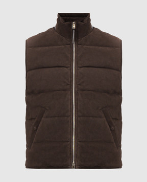 Tom Ford Brown suede vest LGQ003LMS029