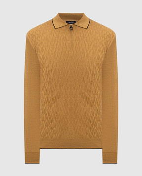 Stefano Ricci Brown wool, silk and cashmere polo shirt KE08020P30E26370
