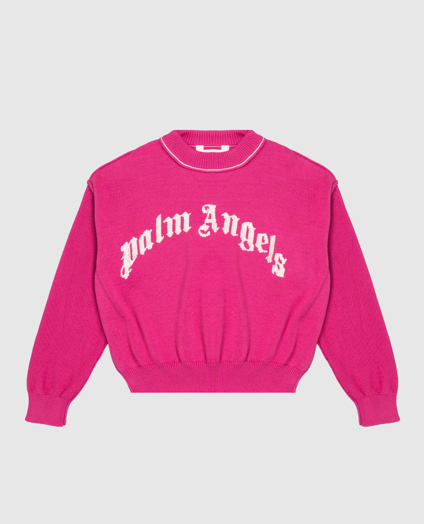 Children's pink sweater with logo embroidery Palm Angels