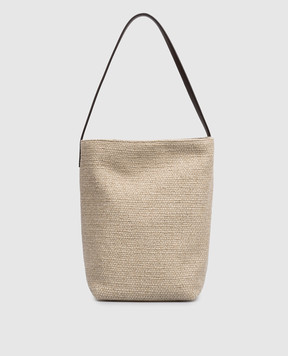 The Row Beige Park bag with linen W2059W14L72