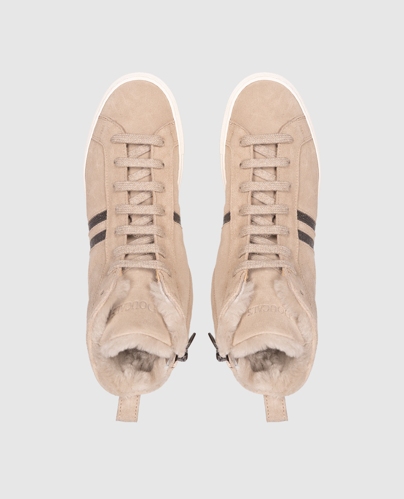 

Beige suede high-tops with fur Doucal's