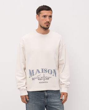 Maison Margiela MM6 Ivory sweatshirt with print SH0GU0044M25014