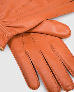 Brunello Cucinelli Orange leather gloves MPNGP93528