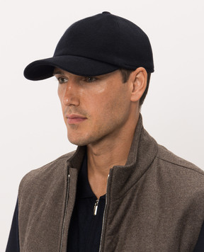 Bertolo Cashmere Blue cashmere cap 000301002287