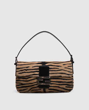 Fendi Brown animal print napped leather bag 8BR850B16B