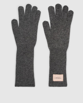 Twinset Gray gloves with wool 262TO5582