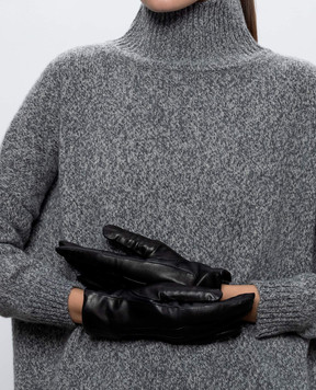 Sermoneta Gloves Black leather gloves B27TOUCH