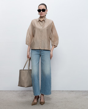 Peserico Beige blouse with silk S0601308372