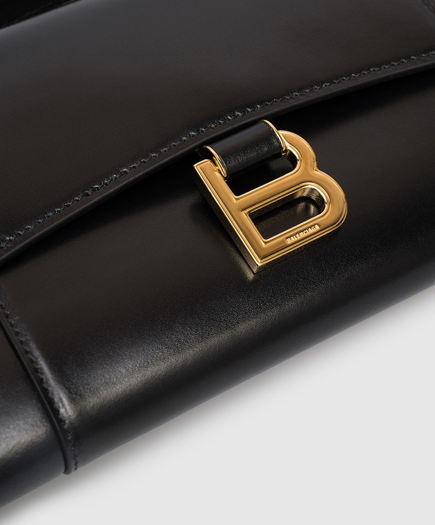 Balenciaga - Black leather Hourglass clutch 8340402ABQ8 - shop