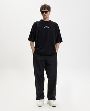 Palm Angels Black t-shirt with logo print PMAA10BS26JER007