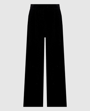 Brunello Cucinelli Black velvet pants with lurex MG568P8884