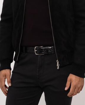 Enrico Mandelli Black crocodile leather belt MDL0207610
