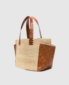 Dragon Chloe beige raffia tote bag SZS6SDCHL