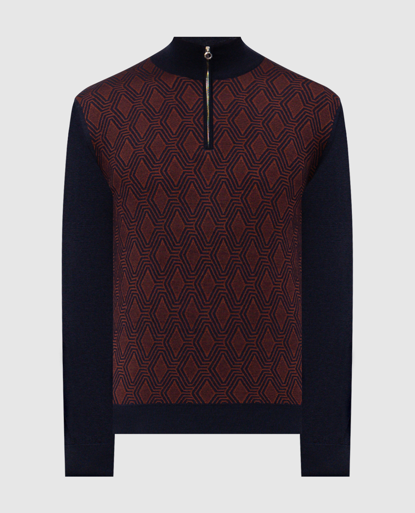 

Blue wool, silk and cashmere patterned jumper Stefano Ricci