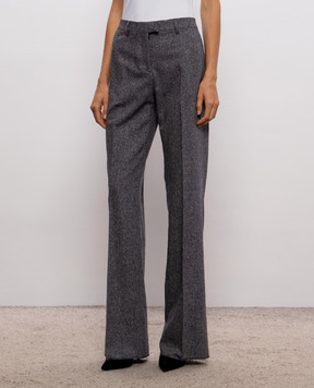 Etro Gray wool and silk pants WREA000199TUBS2