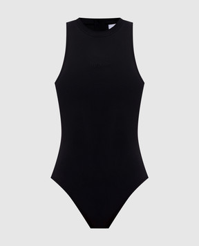 Vetements Black bodysuit with logo WE76BD409B