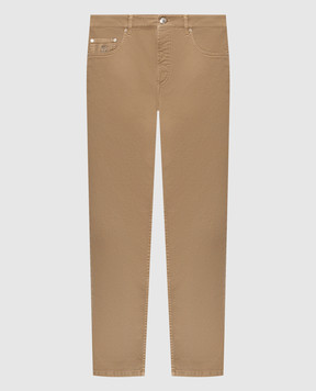 Brunello Cucinelli Brown jeans with embroidered emblem M277PB3210