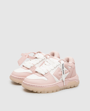 Off-White Pink OOO Chunky leather sneakers OF05743655