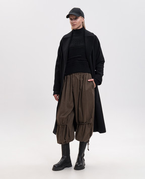Y`S Yamamoto Black wool sweater with textured pattern YVK20689