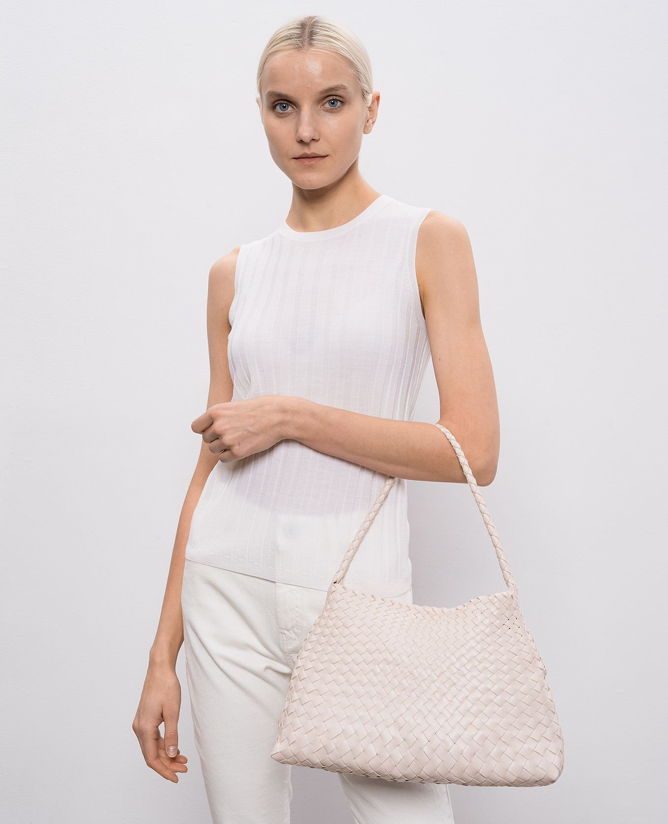 Pink leather woven bag Santa Maria Dragon 2