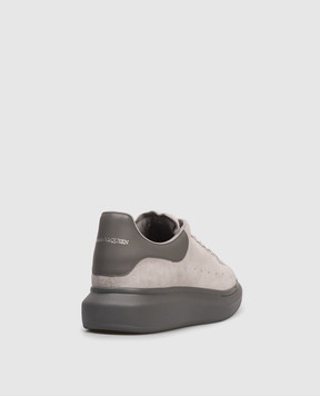 Alexander McQueen Grey suede sneakers with logo 553680WWAAR
