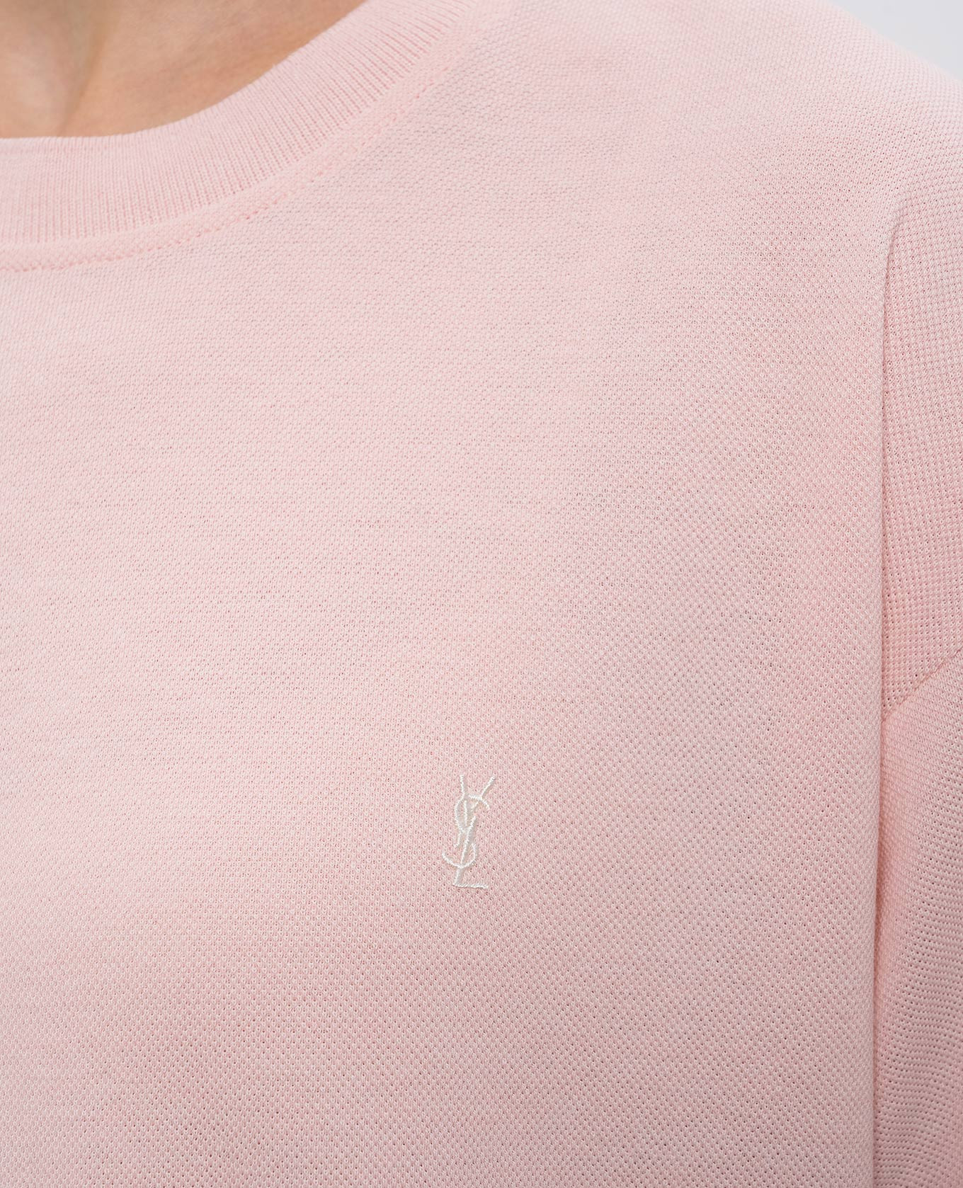 

Pink T-shirt with monogram embroidery Saint Laurent