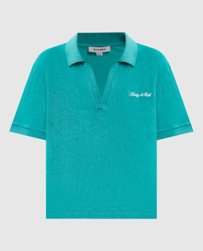 Sporty & Rich Green terry polo with logo embroidery TO001712326GR02