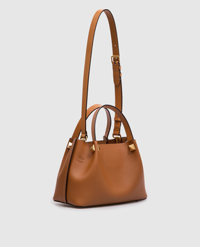 Valentino Brown leather tote bag with logo 8W2B0T02LSX
