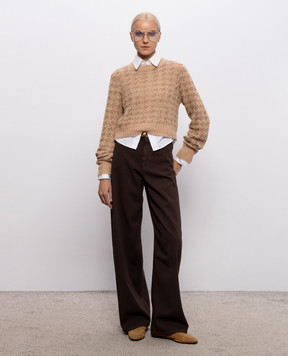 Twinset Beige sweater with sequin pattern 262TP3361