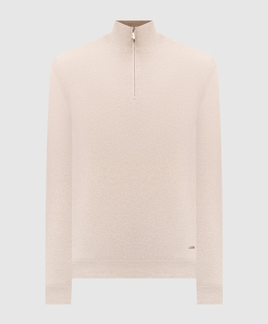 Grauer Kaschmirpullover