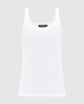Dolce&Gabbana White ribbed top F8U09TFU7AV