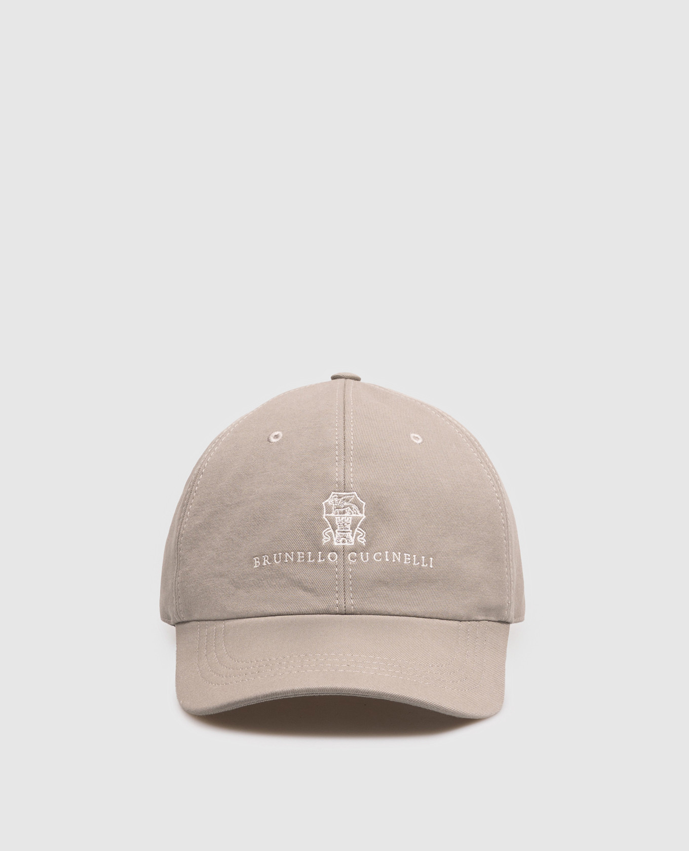 Khaki cap with logo embroidery