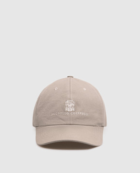 Brunello Cucinelli Khaki cap with logo embroidery M252D9850
