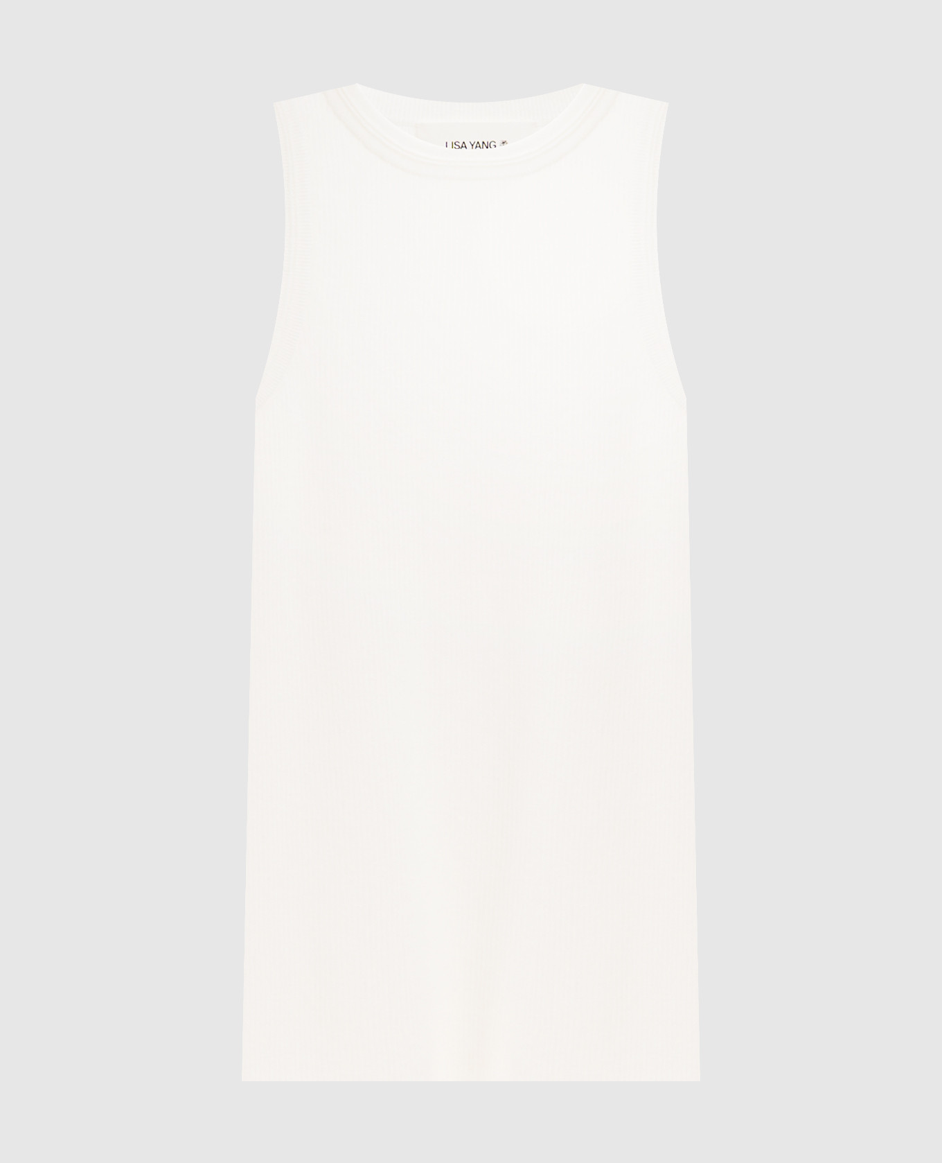

Amya white ribbed cashmere top LISA YANG