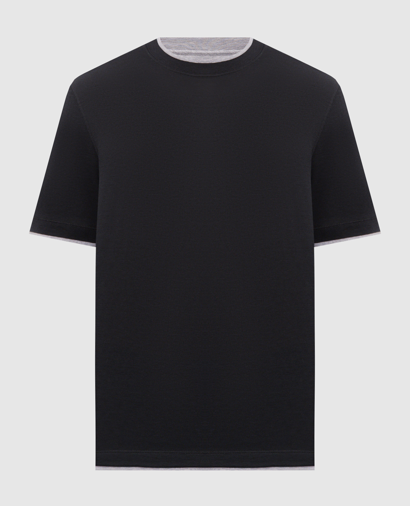 Black T-shirt with silk