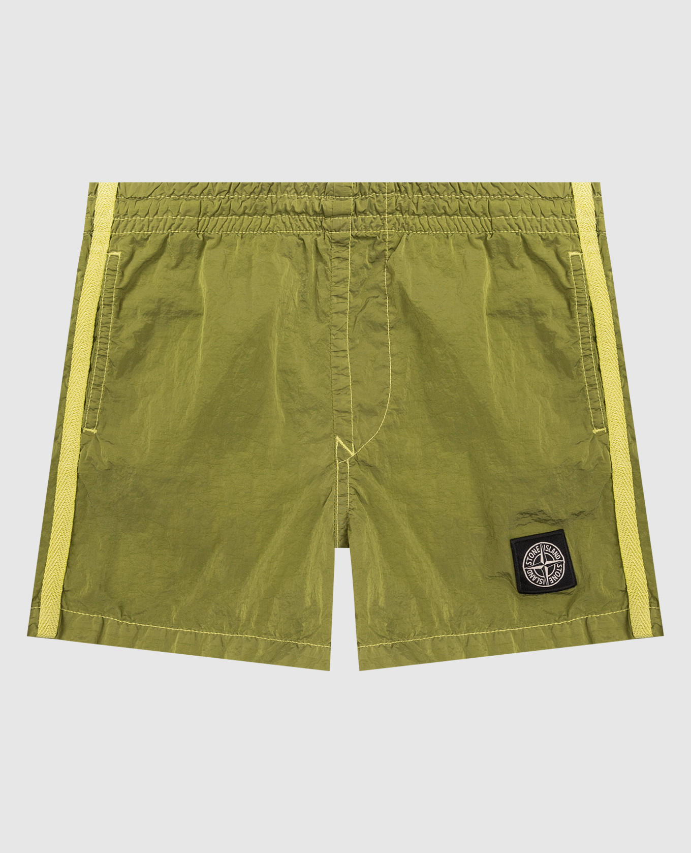 Kids' green swim shorts with logo