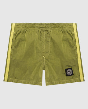 Stone Island Kids' green swim shorts with logo L1S16B100002S004328
