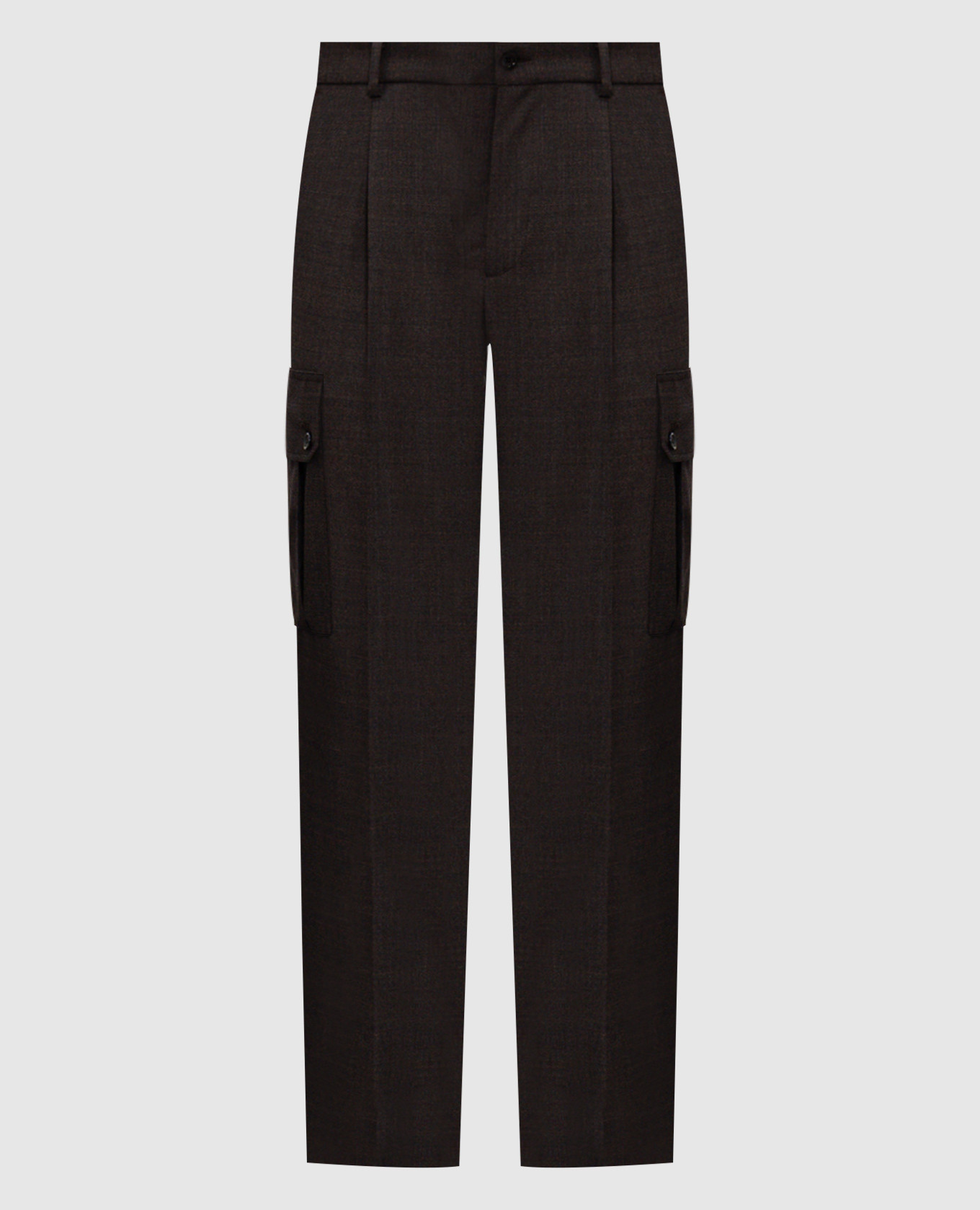 Brown wool cargo pants