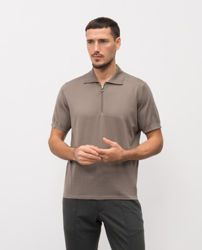 Stefano Ricci Brown cashmere polo shirt W505020P32W26101
