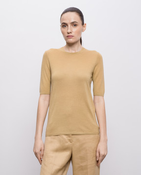 Gabriela Hearst Chryse brown cashmere and silk T-shirt 2269833A003