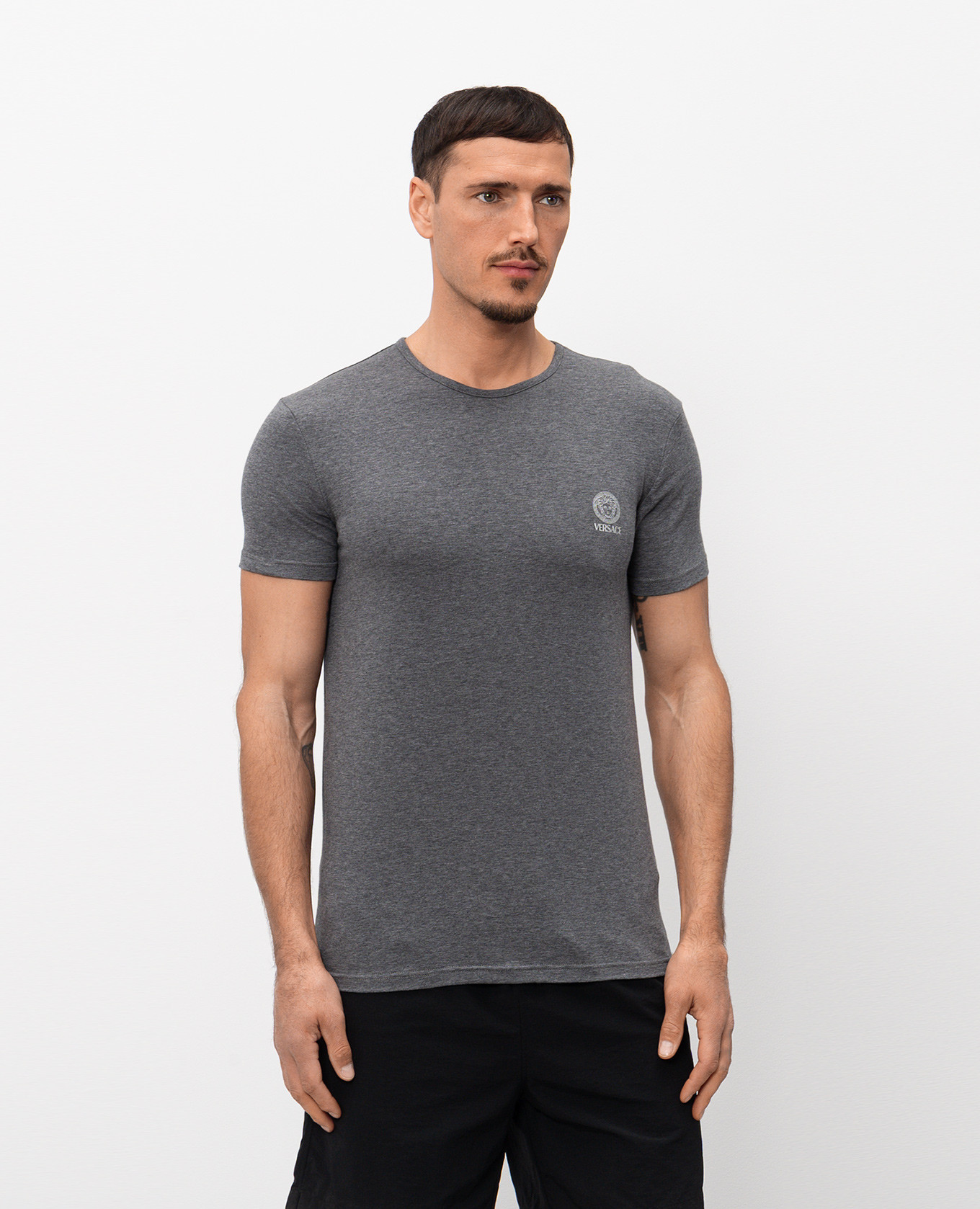 

Grey melange T-shirt with Medusa emblem Versace