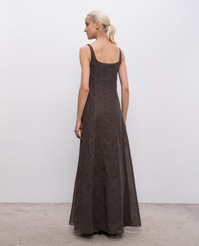 Brunello Cucinelli Brown maxi dress with monil chain M0F91A5477